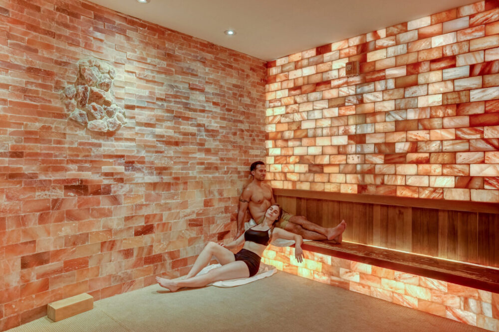 Couple in Himalayan Salt Sauna